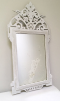 old french rustic wooden mirror